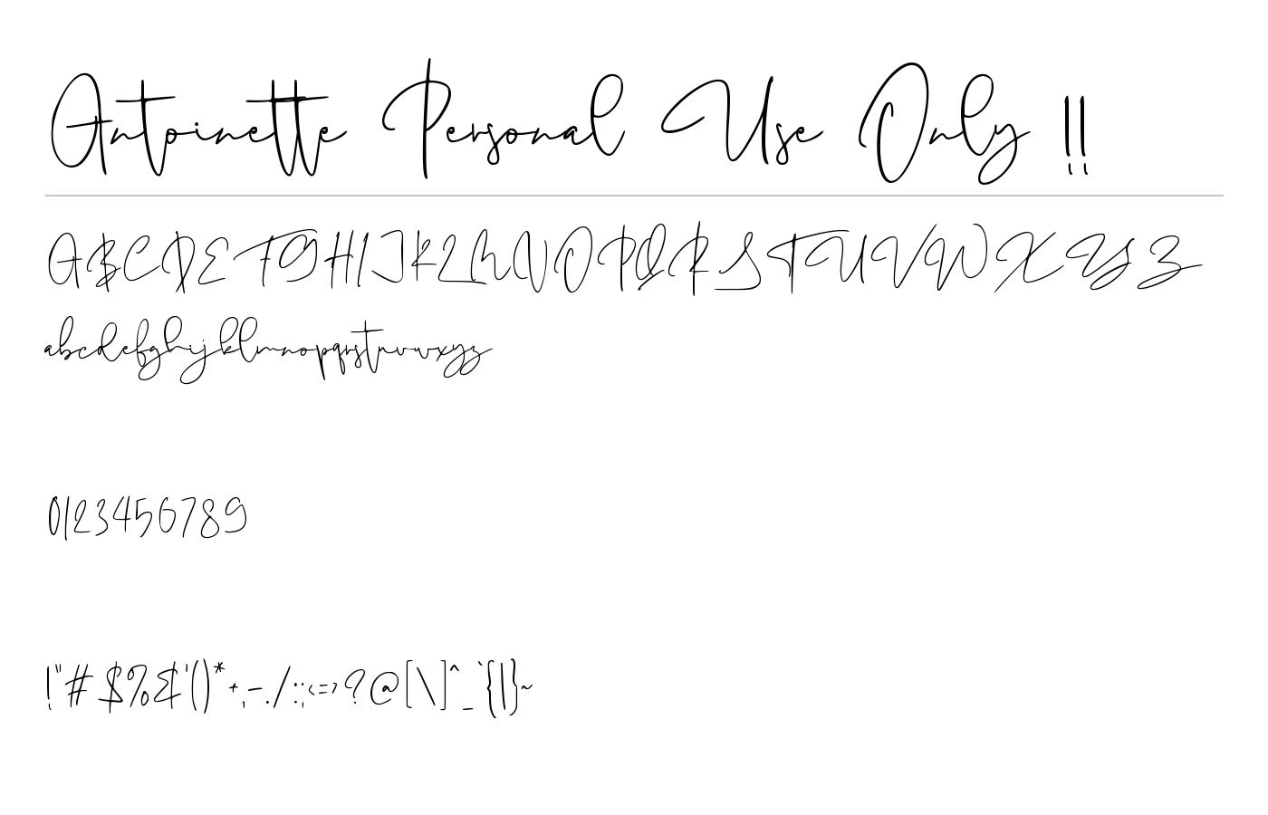 Antoinette Personal Use Only !! Font preview