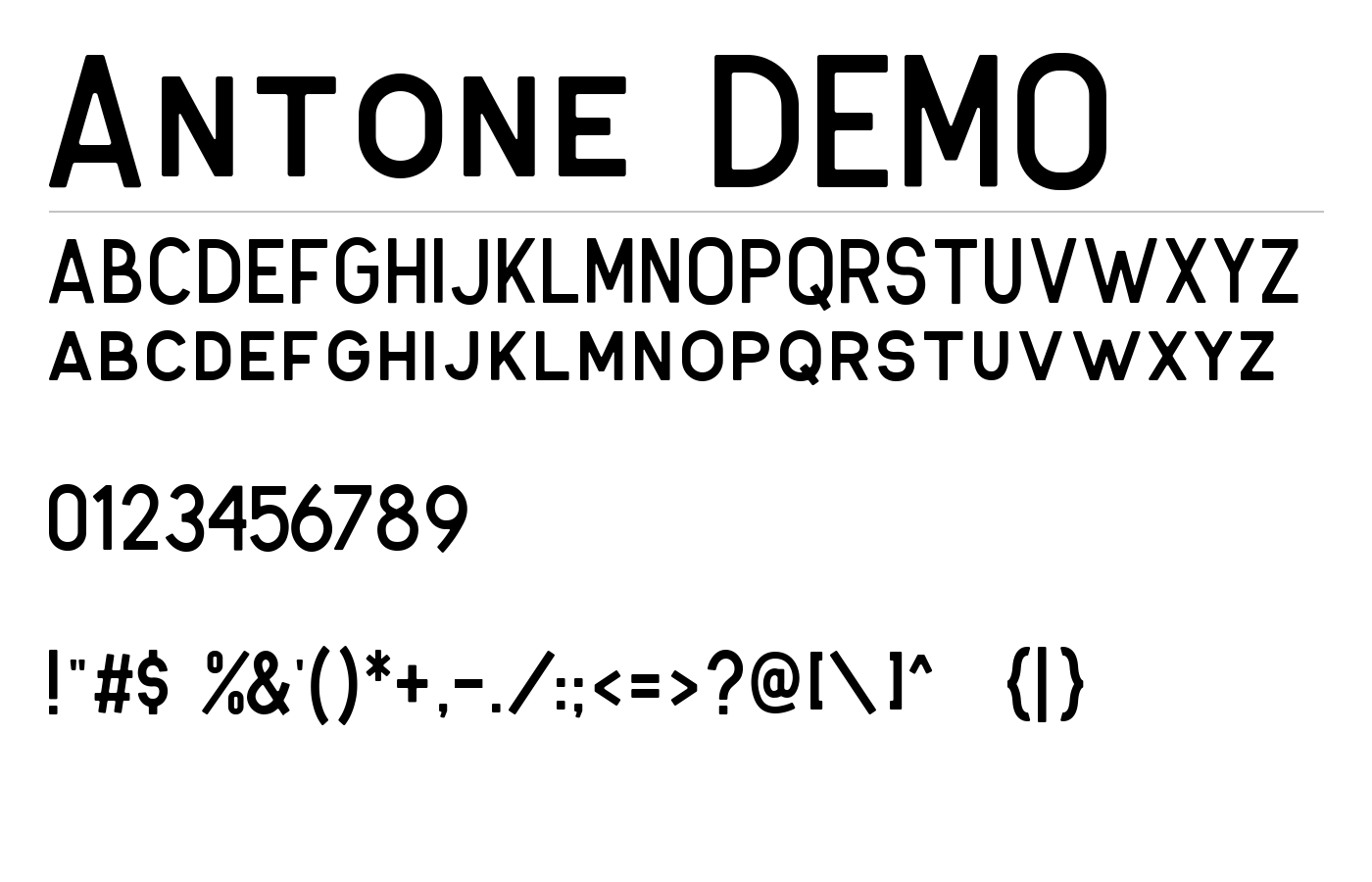 Antone DEMO Font preview