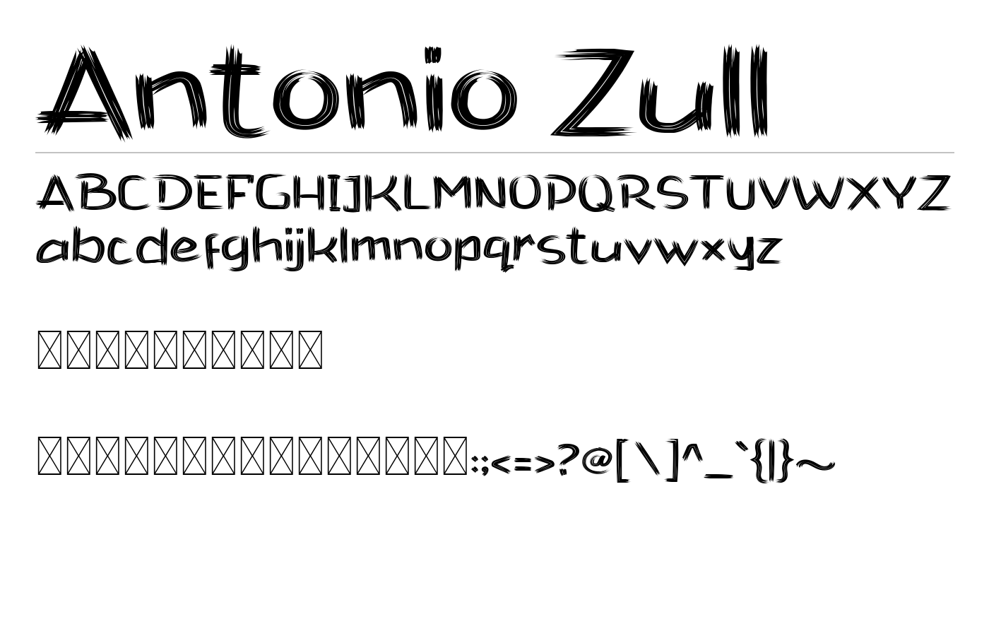 Antonio Zull Font preview