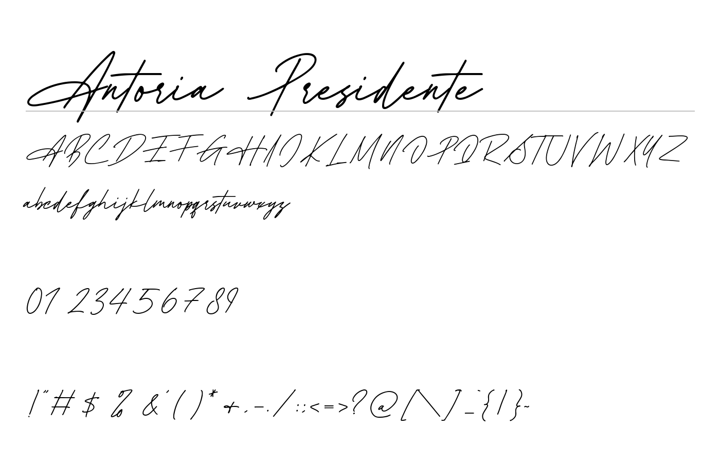 Antoria Presidente Font preview