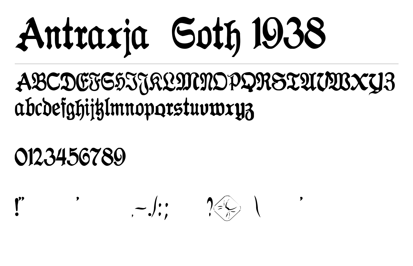 Antraxja Goth 1938 Font preview
