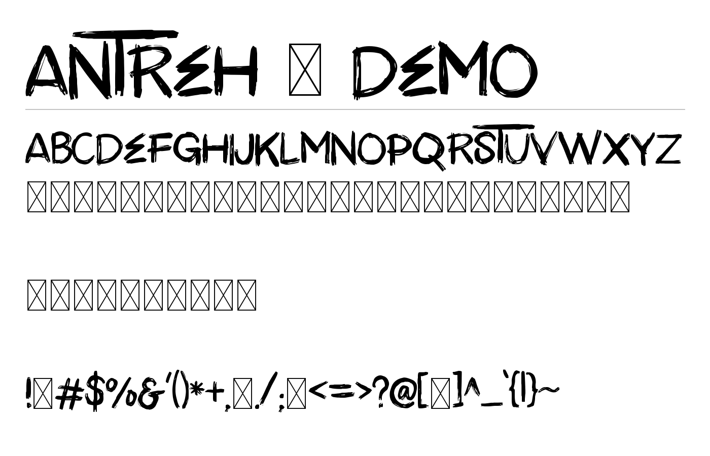 ANTREH - DEMO Font preview