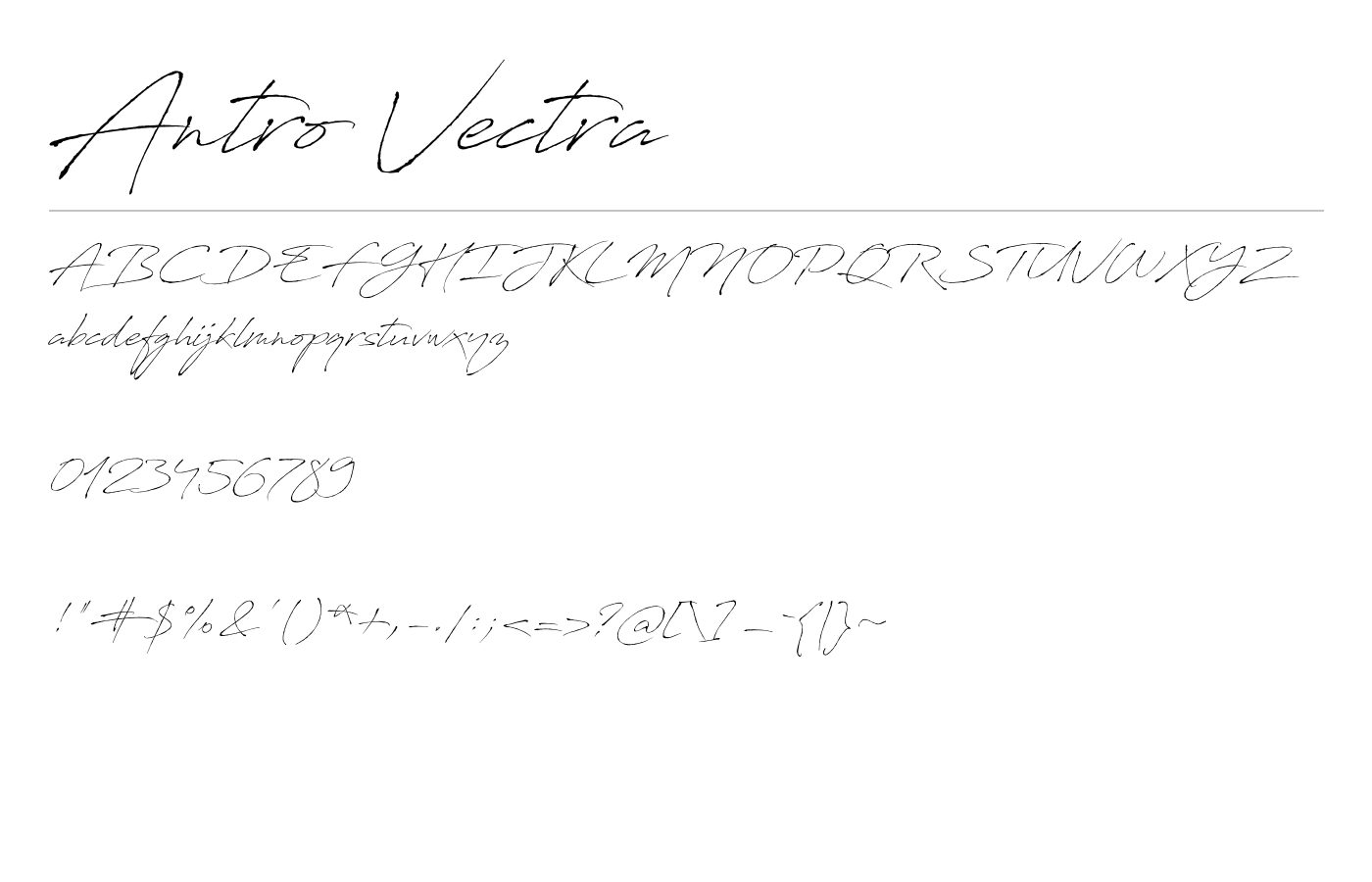 Antro Vectra Font preview