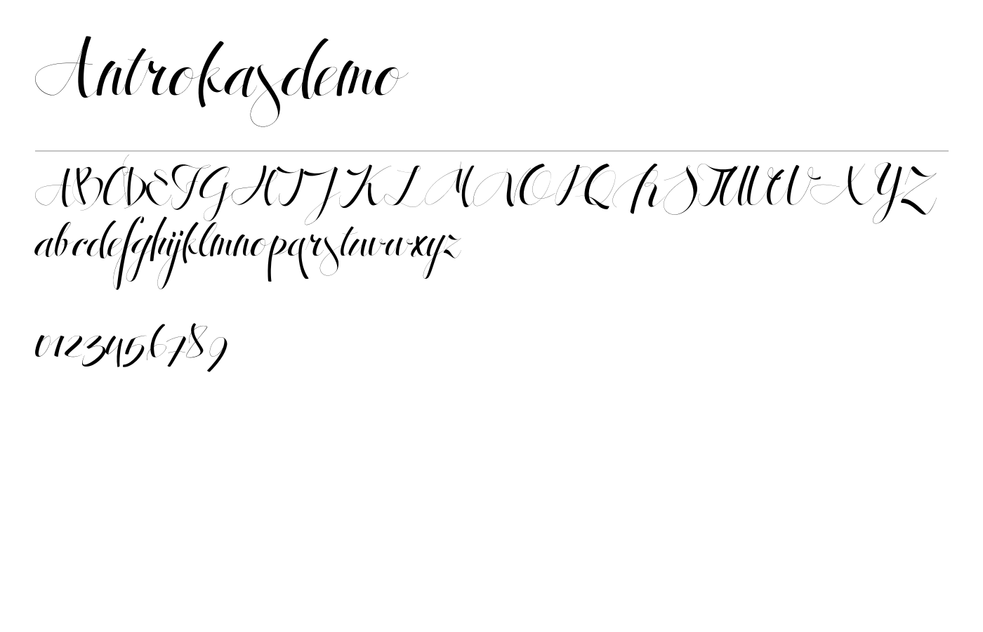 Antrokasdemo Font preview