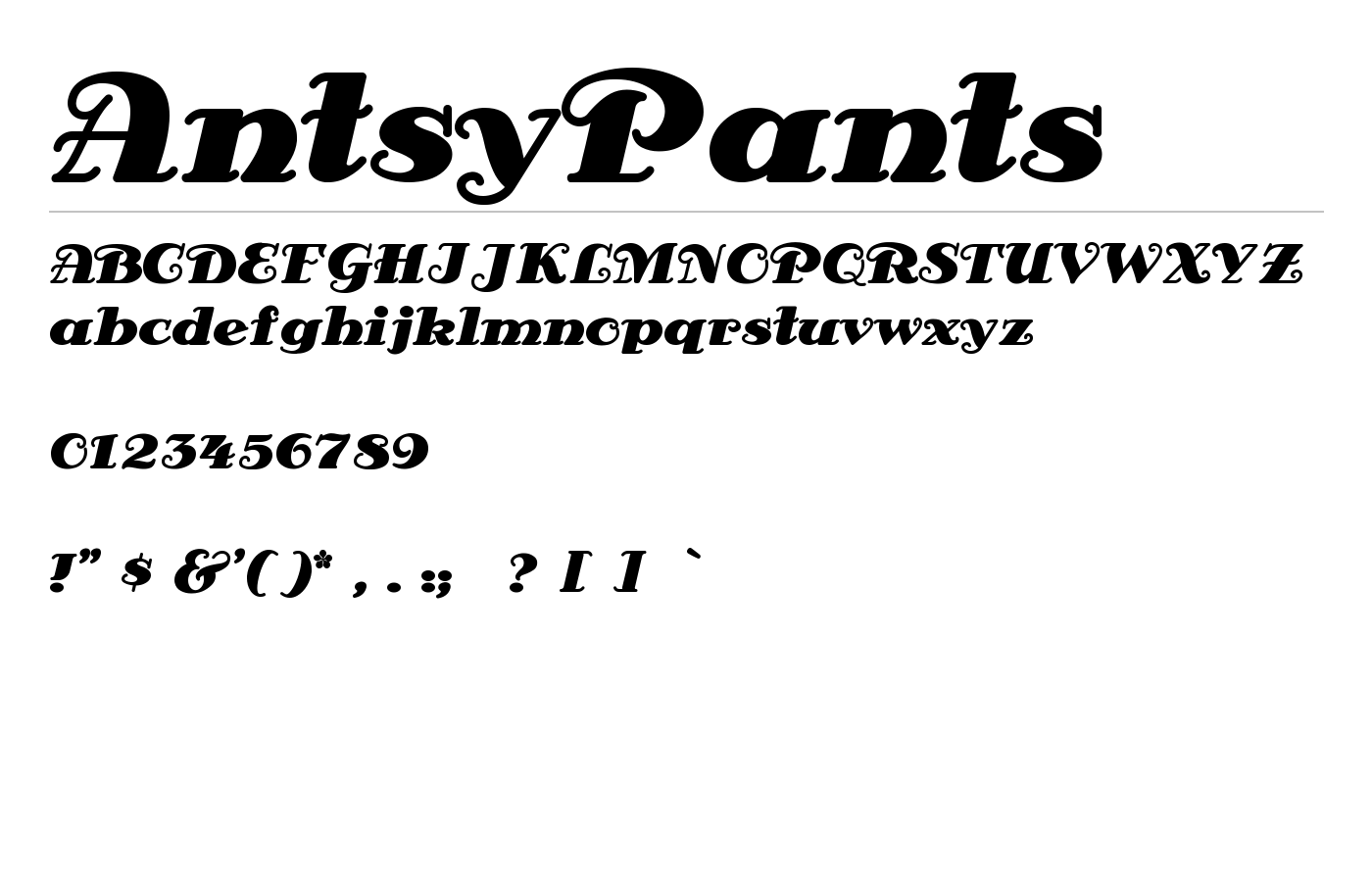 AntsyPants Font preview