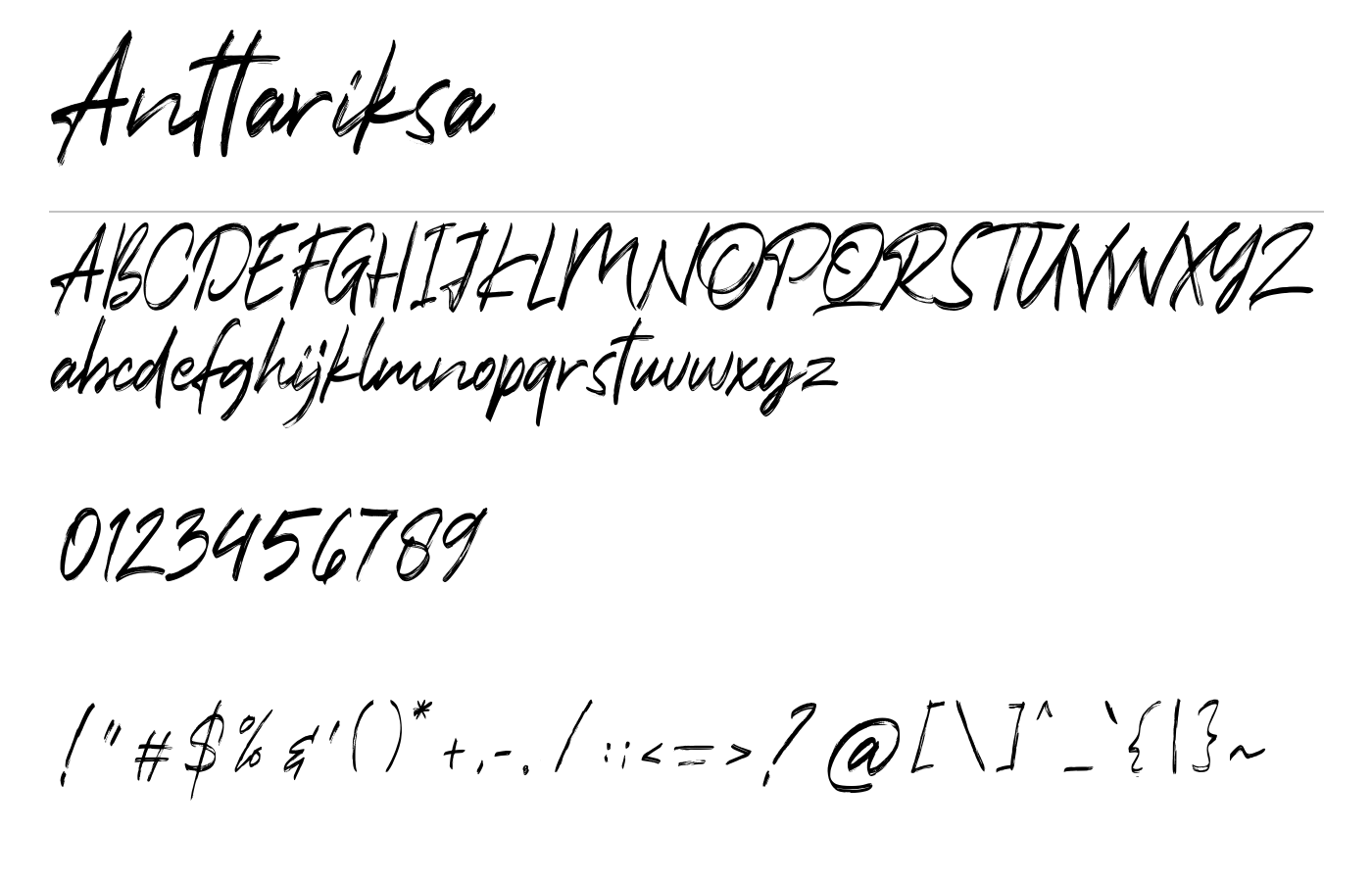 Anttariksa Font preview
