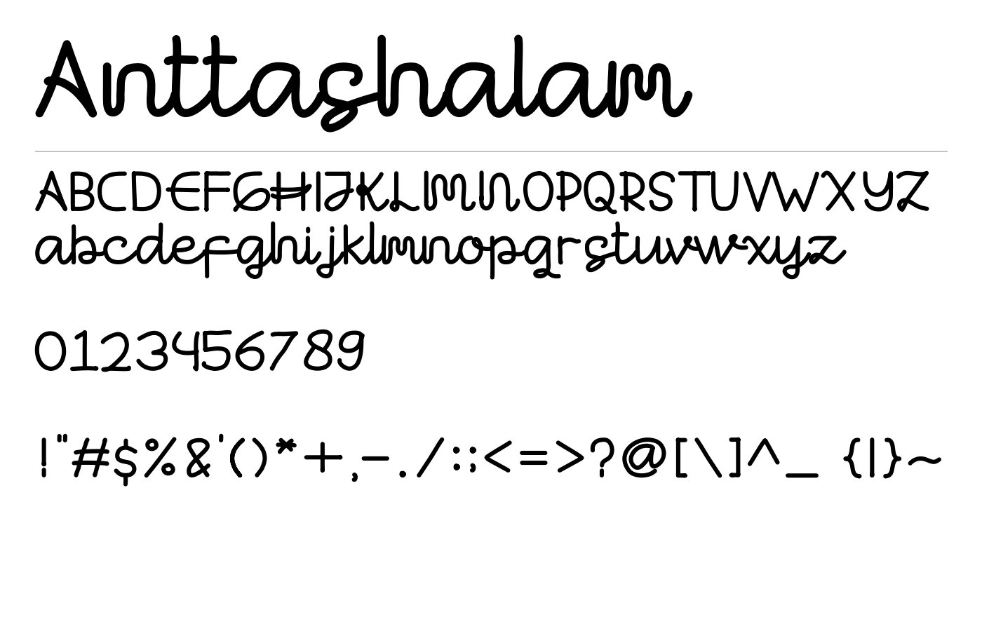 Anttashalam Font preview