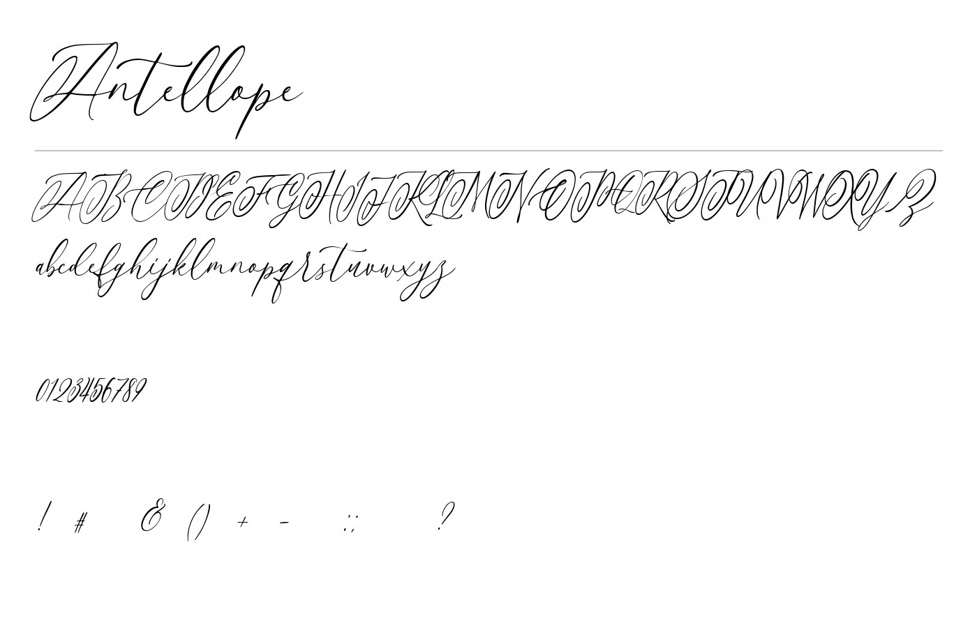 Anttelope Font preview