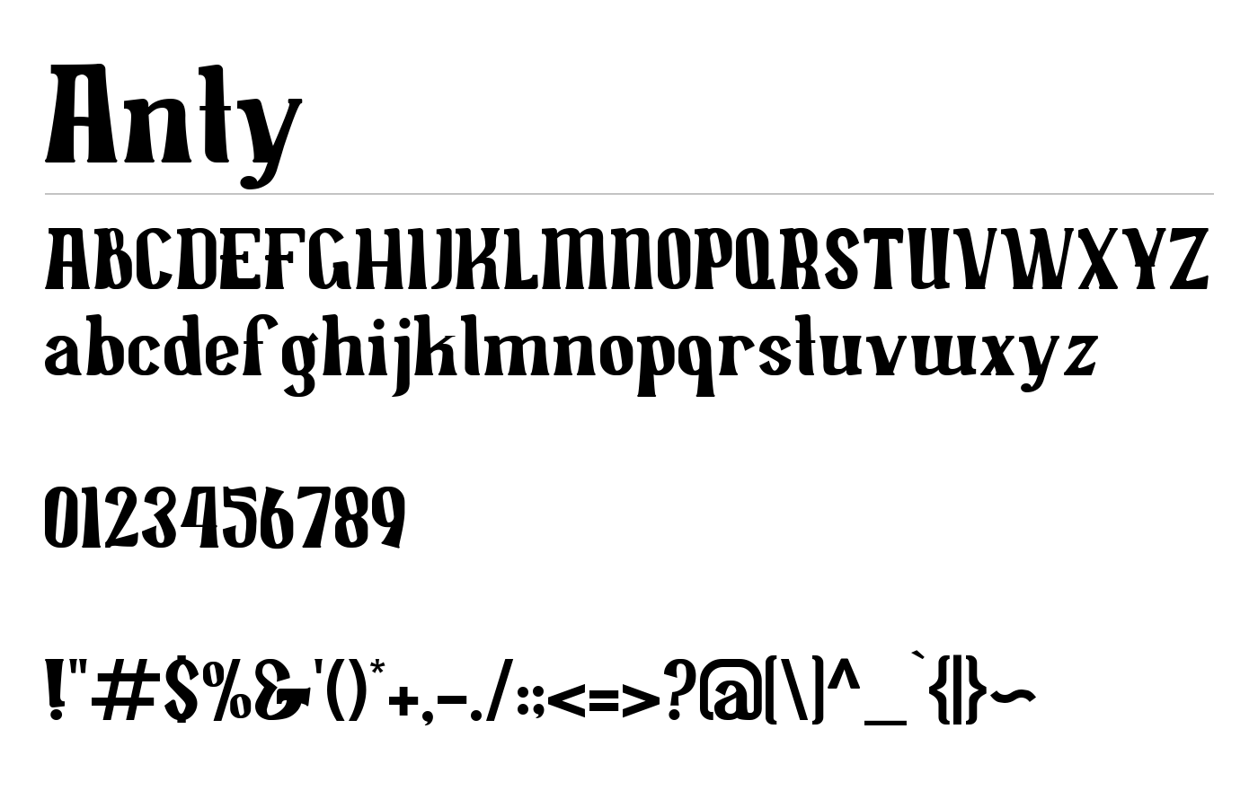 Anty Font preview