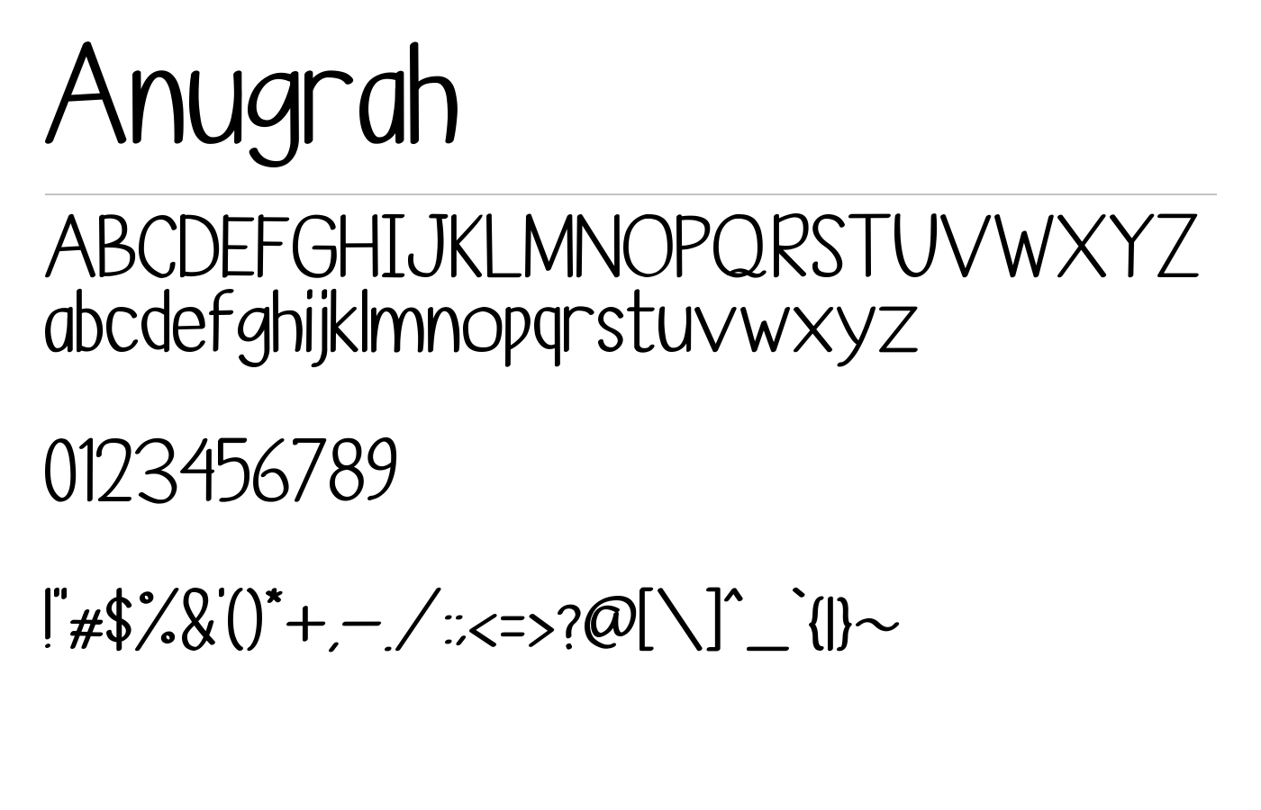 Anugrah Font preview