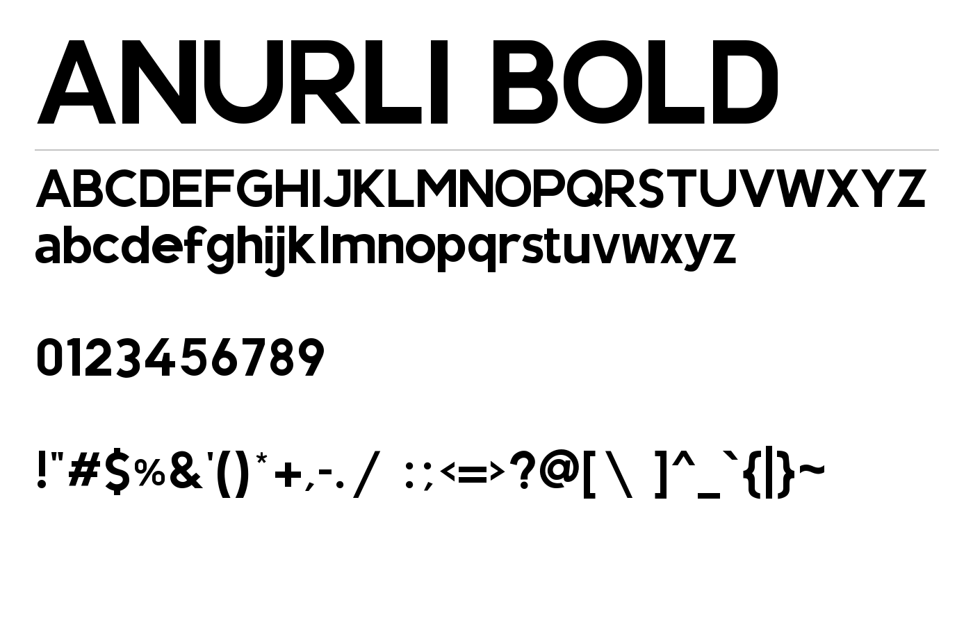 ANURLI BOLD Font preview