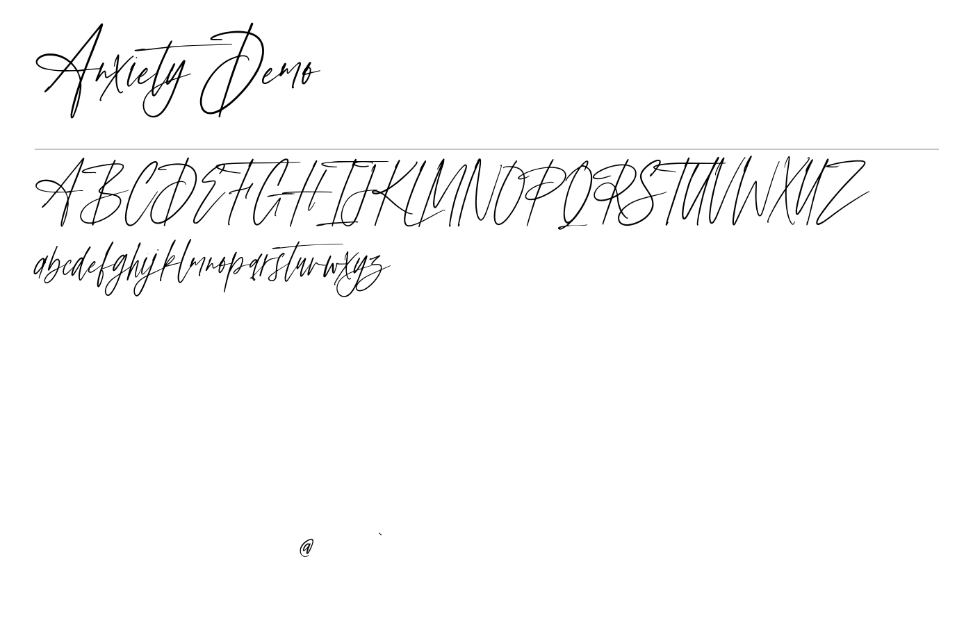 Anxiety Demo Font preview