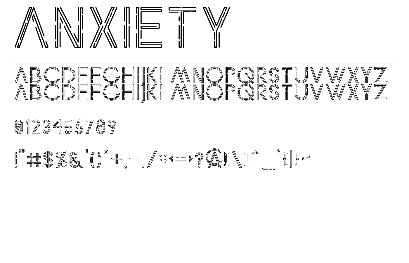 anxiety Font preview