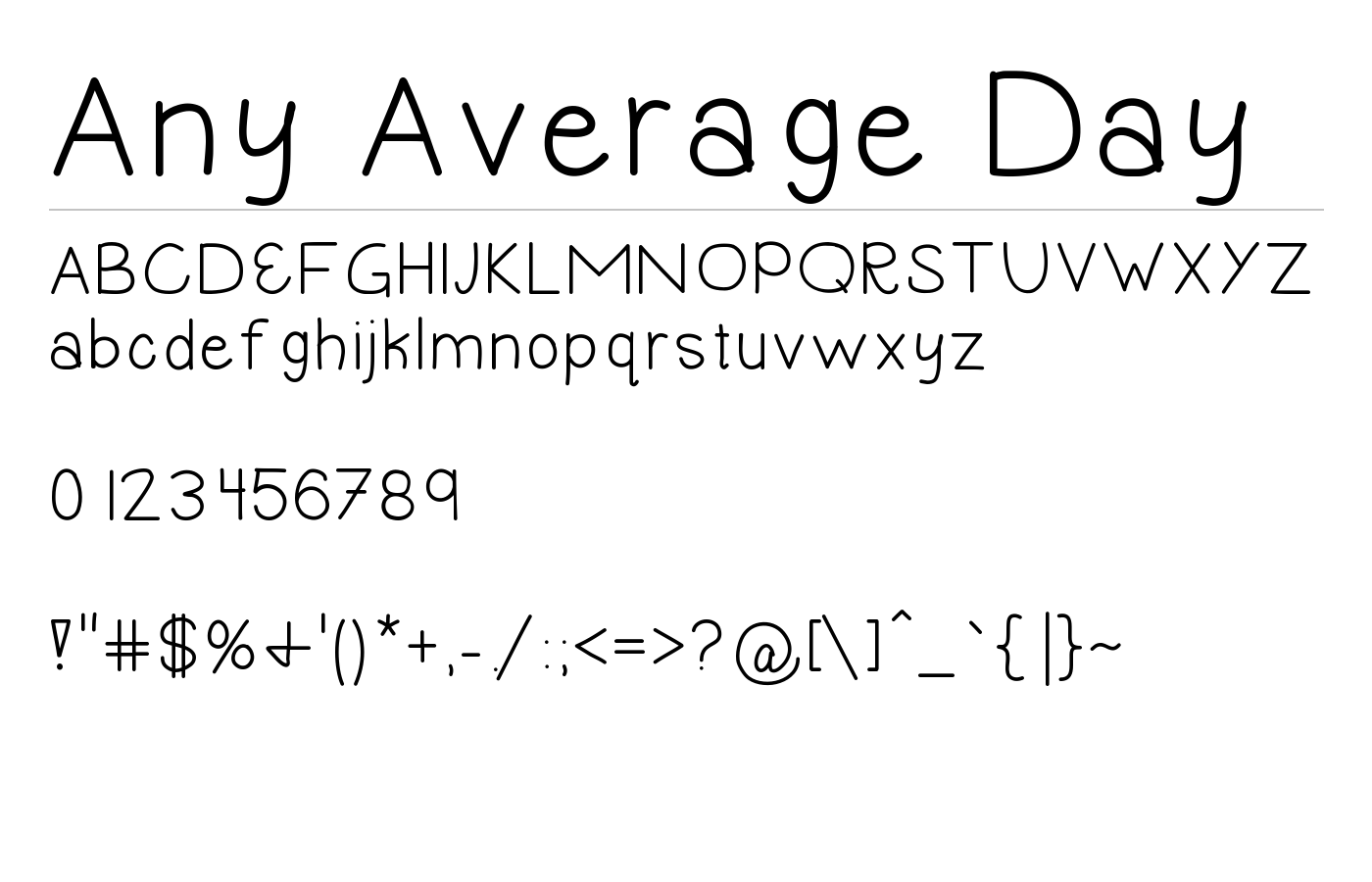 Any Average Day Font preview