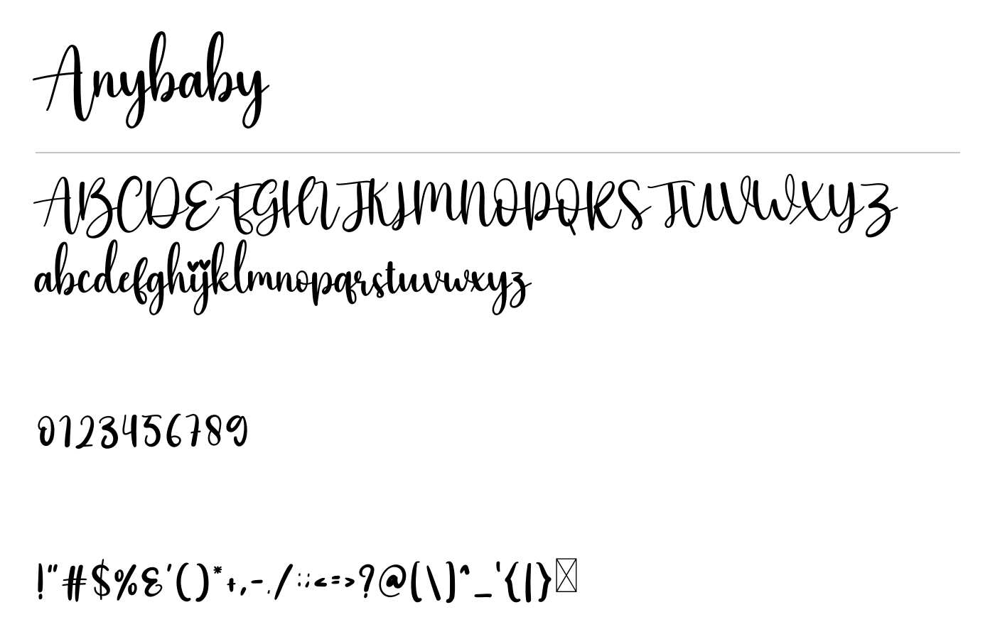 Anybaby Font preview