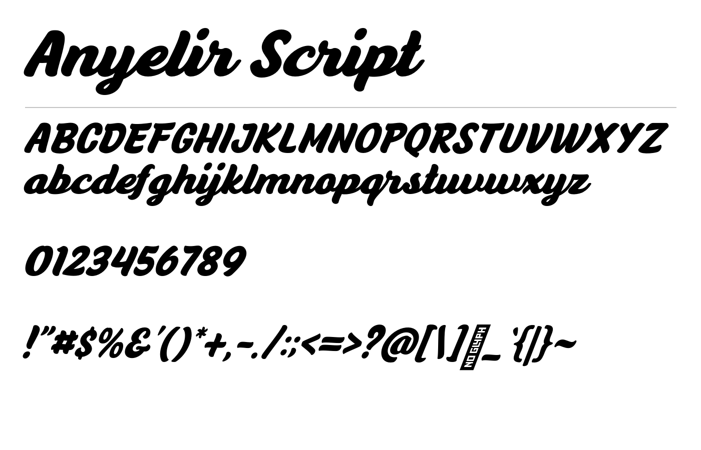 Anyelir Script Font preview