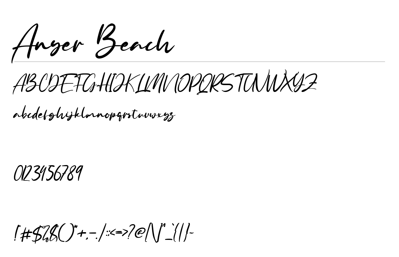 Anyer Beach Font preview
