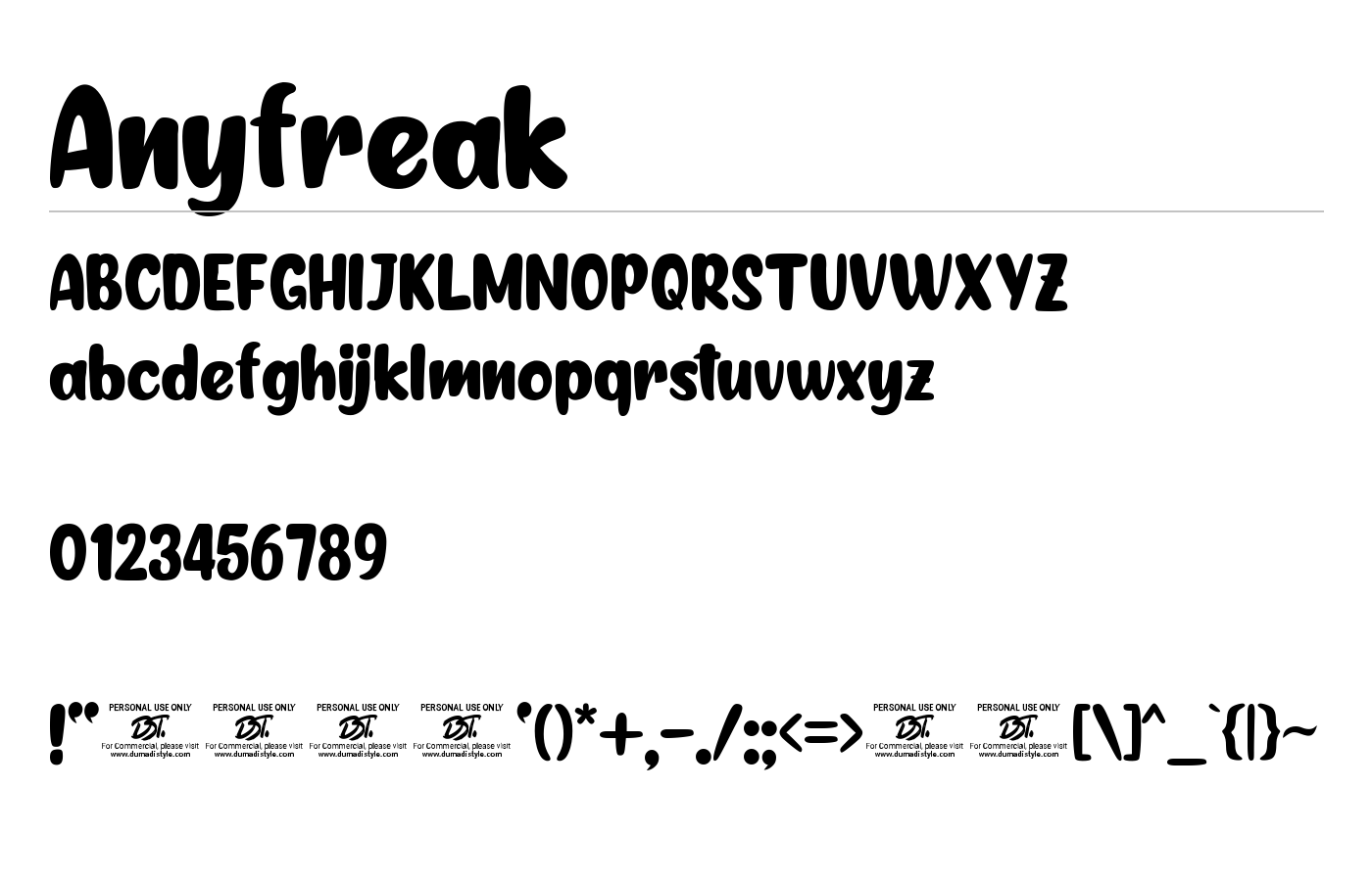 Anyfreak Font preview