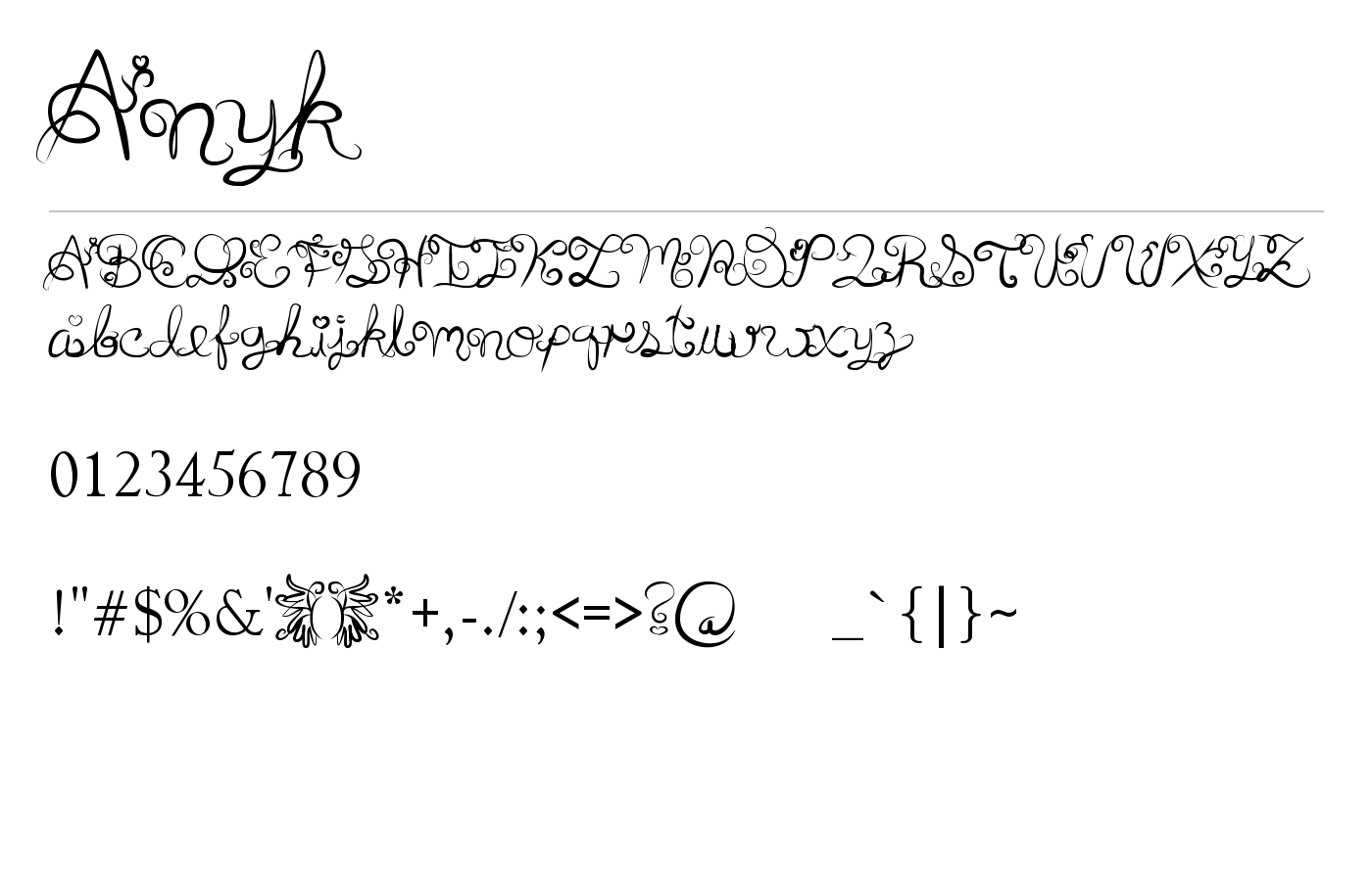 Anyk Font preview