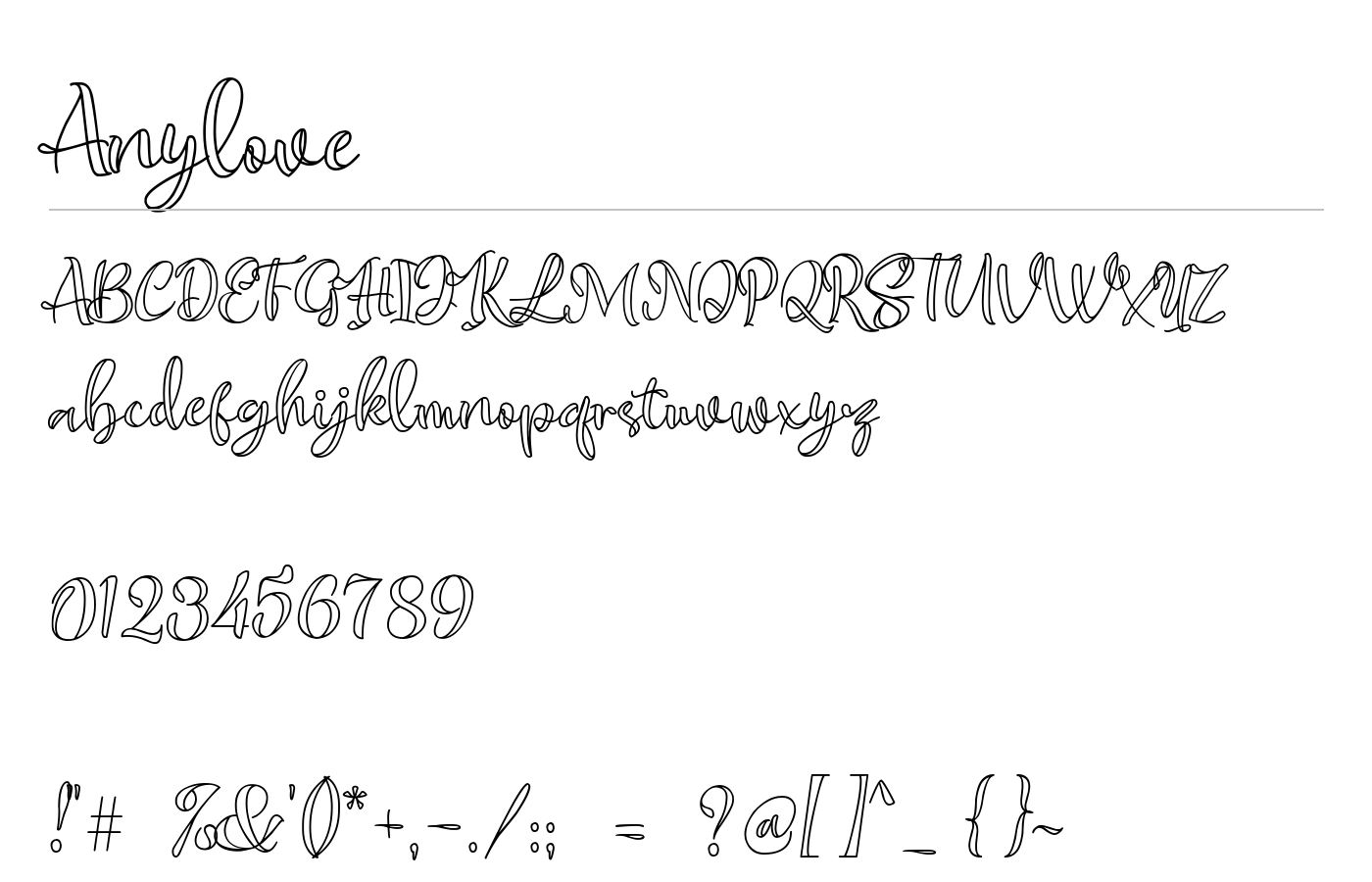 Anylove Font preview