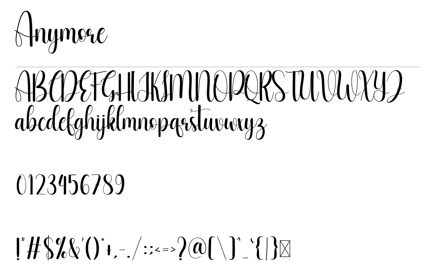 Anymore Font preview