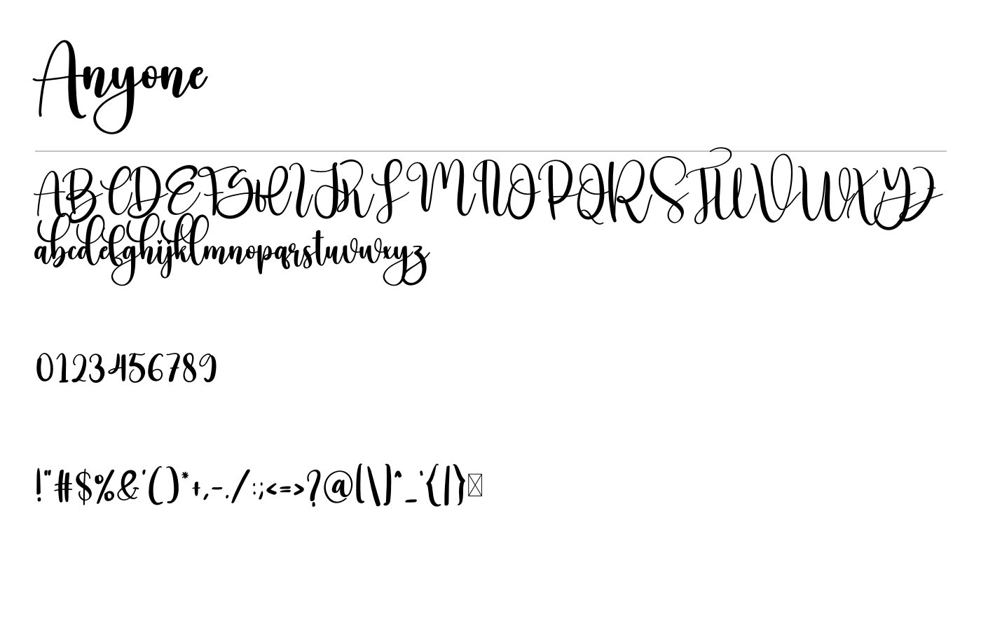 Anyone Font preview