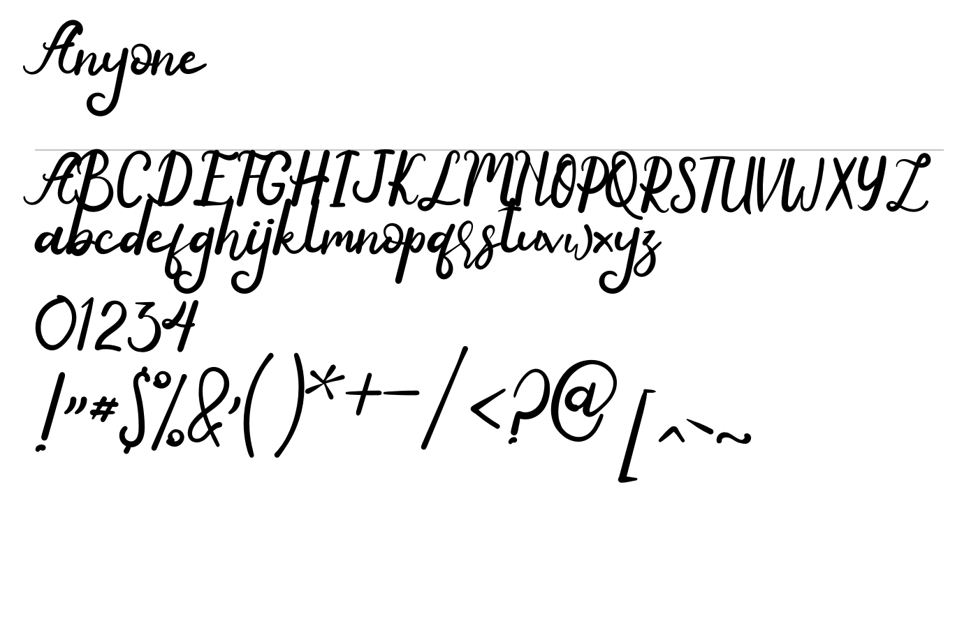 Anyone Font preview