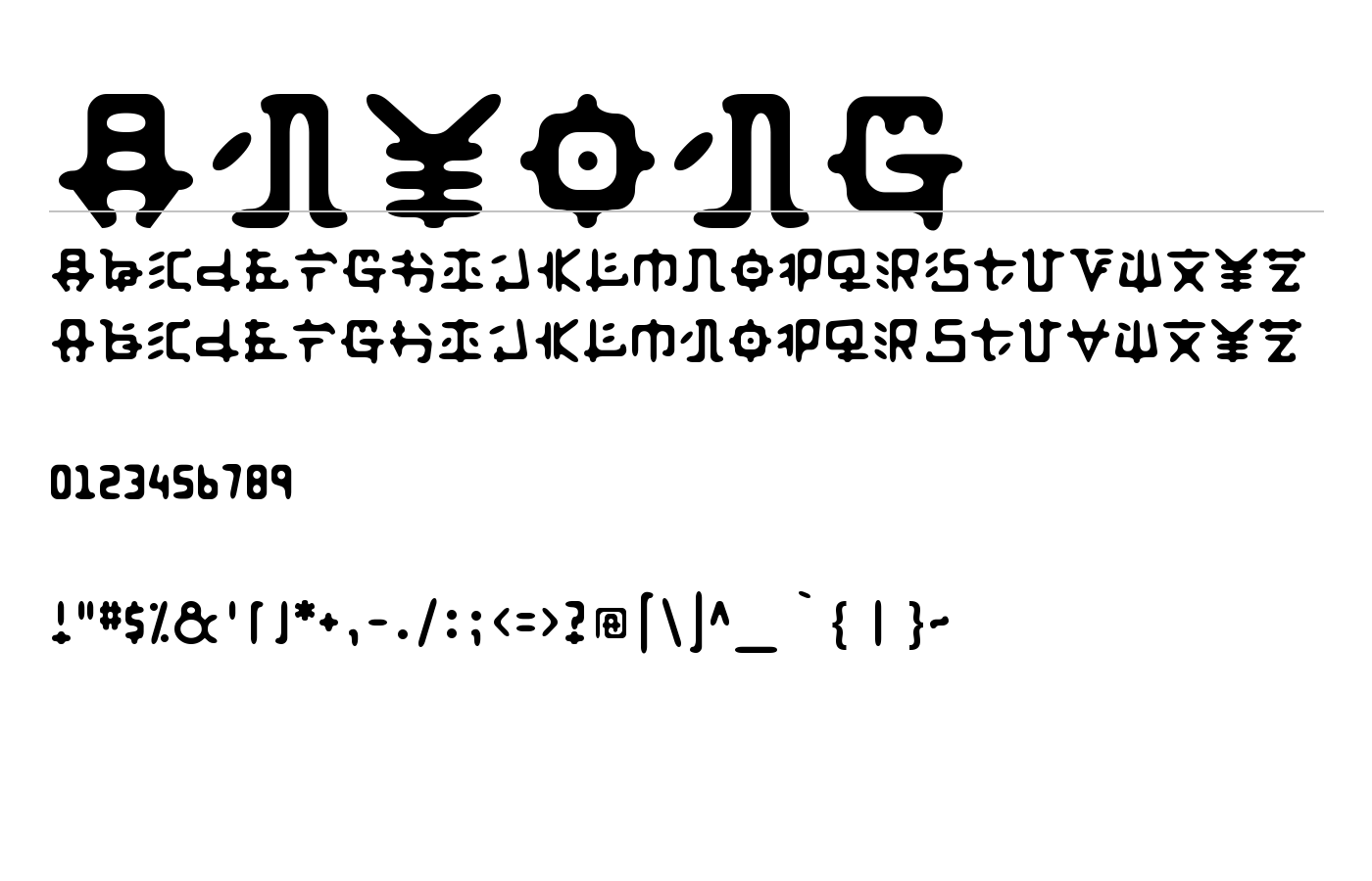 Anyong Font preview