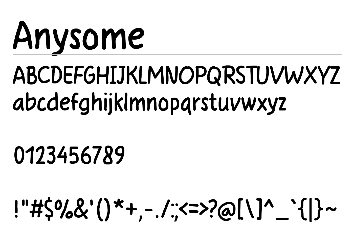 Anysome Font preview