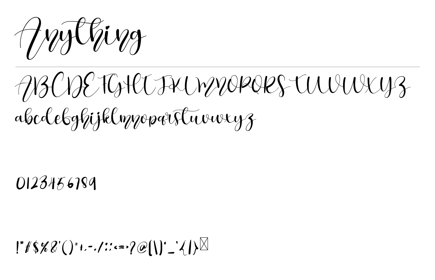 Anything Font preview