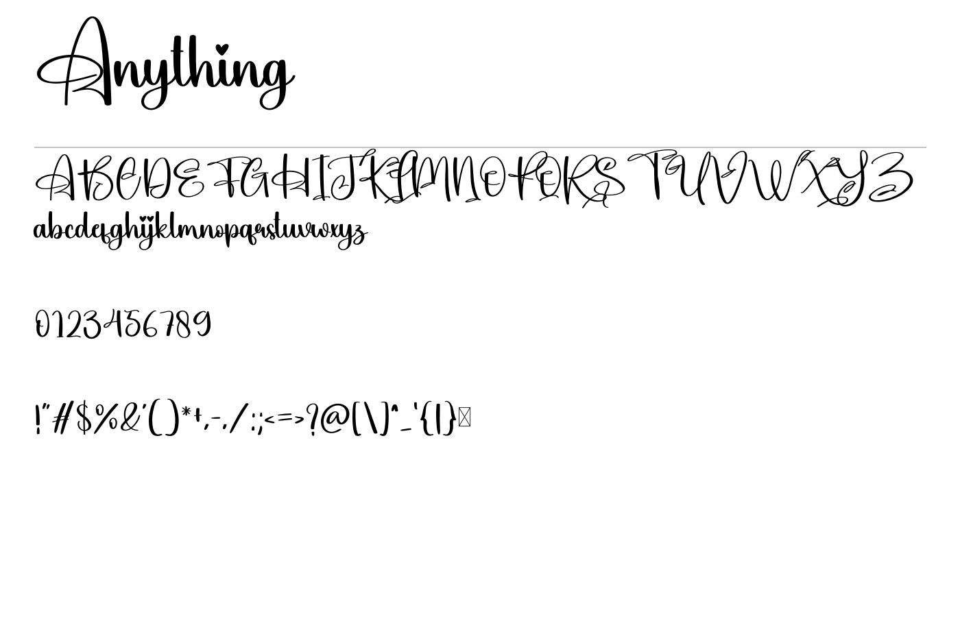 Anything Font preview