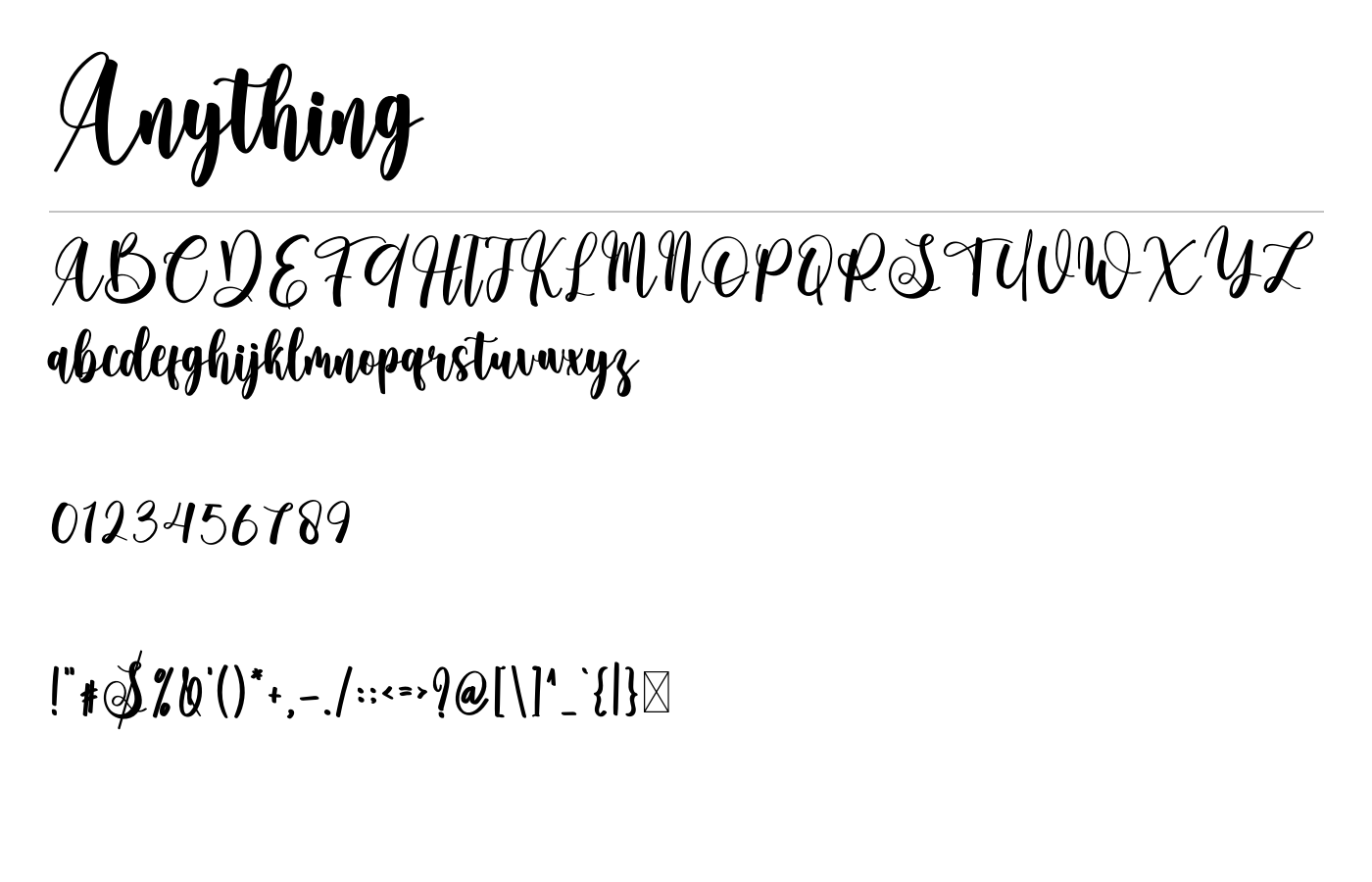 Anything Font preview