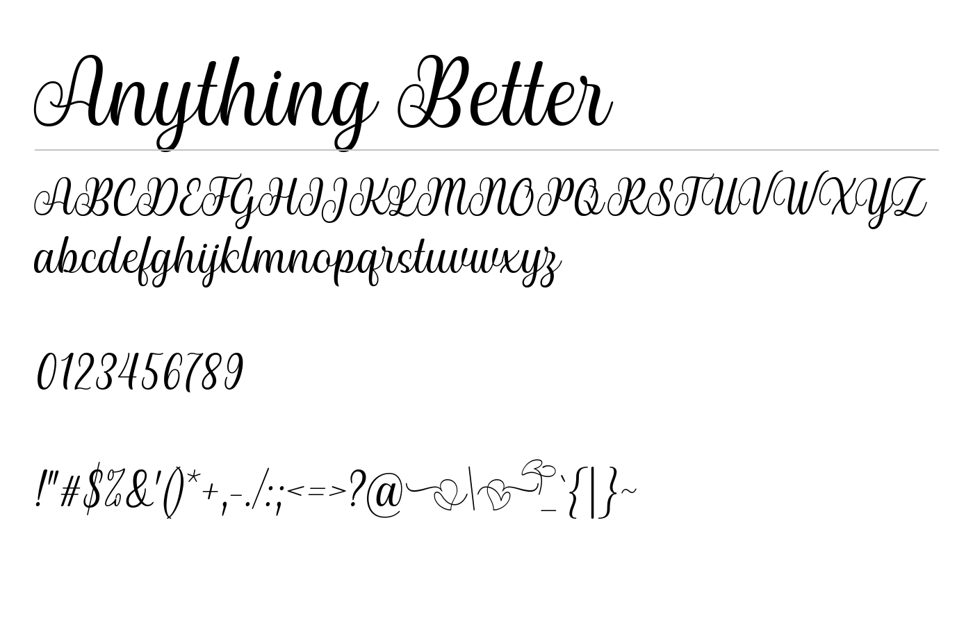 Anything Better Font preview