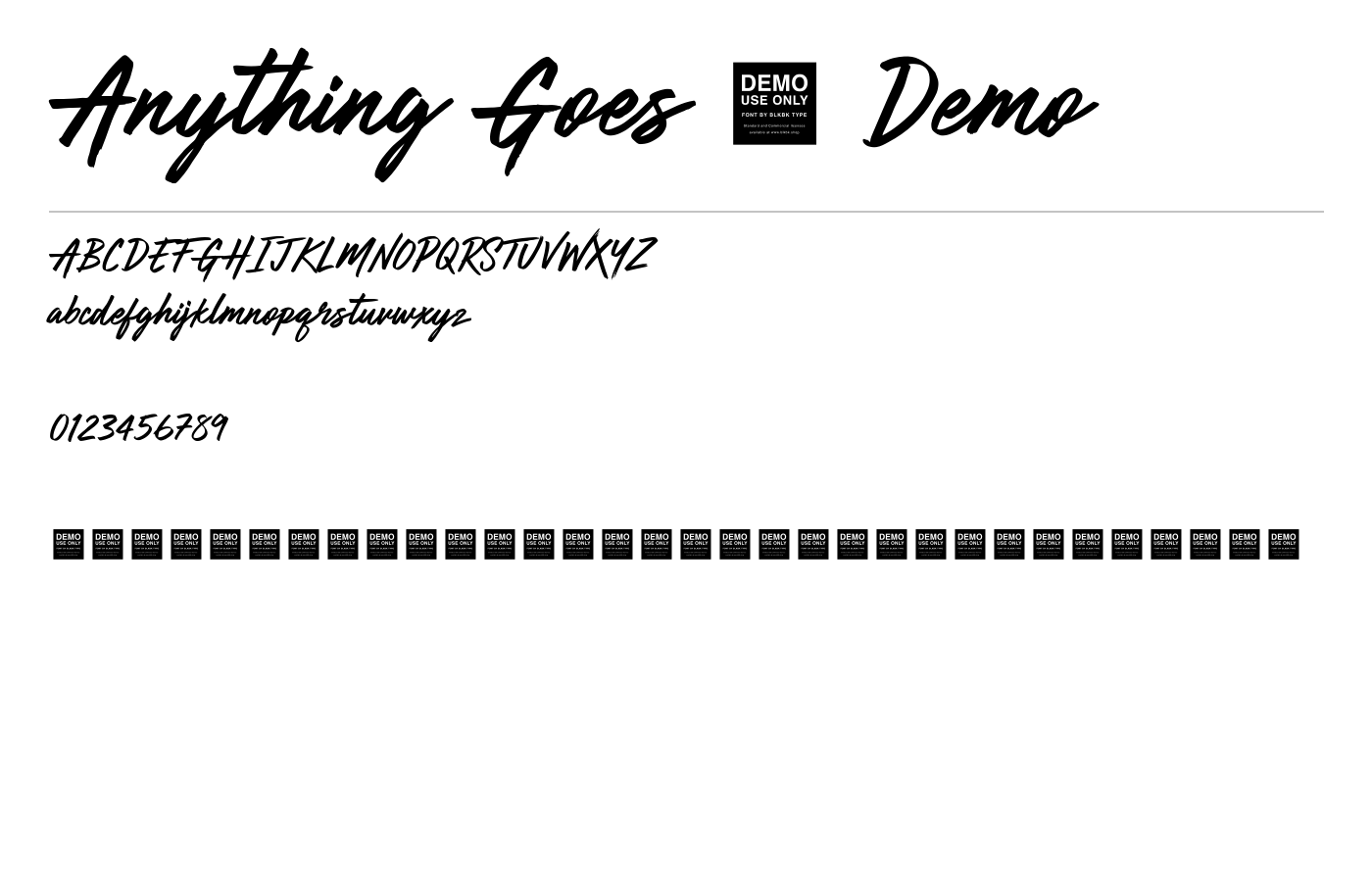 Anything Goes - Demo Font preview