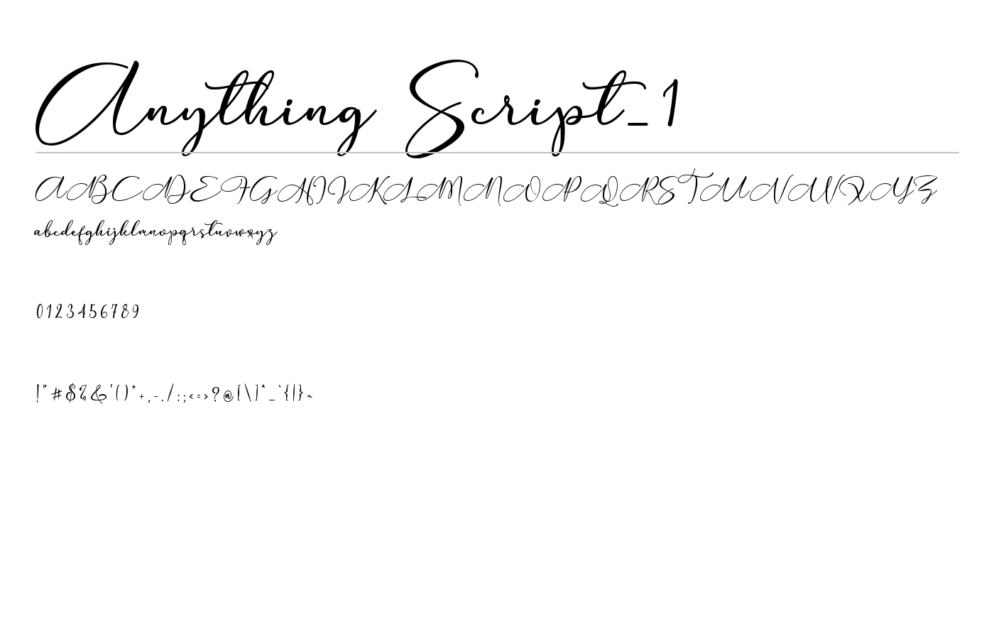 Anything Script_1 Font preview