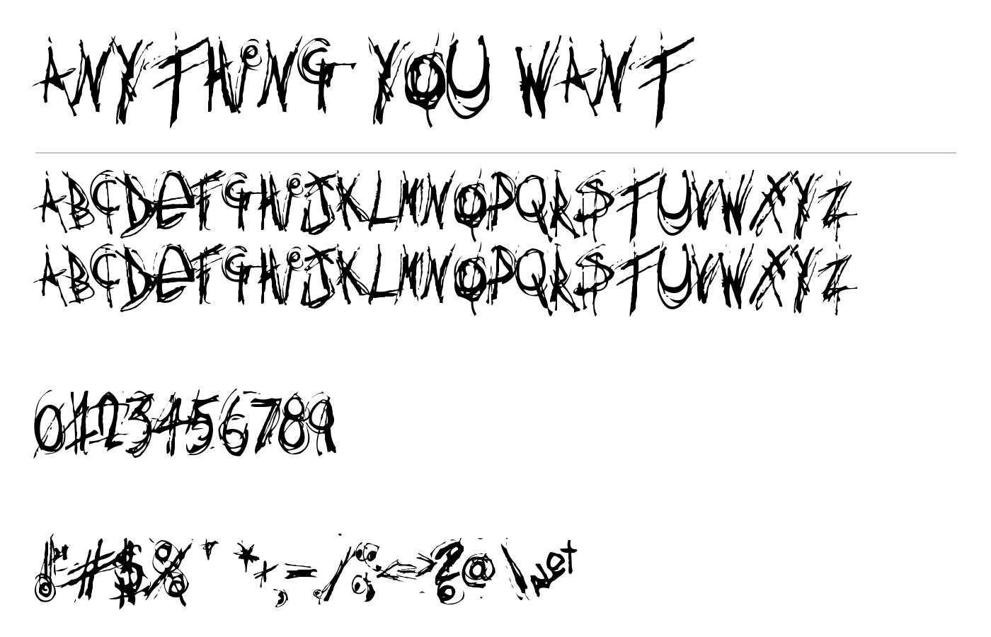 Anything You Want Font preview