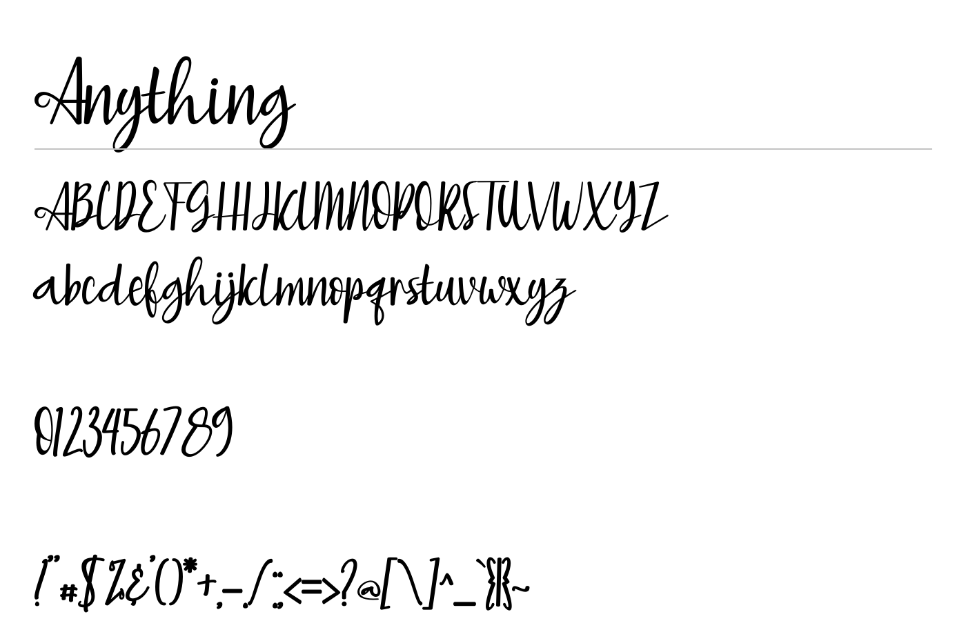 Anything Font preview