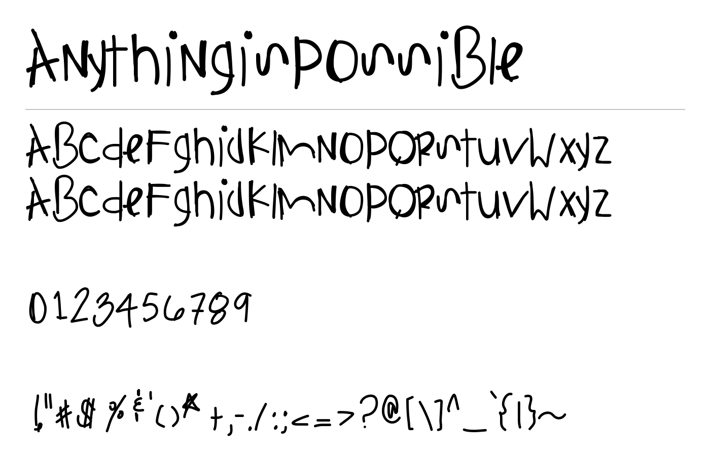AnythingIsPossible Font preview