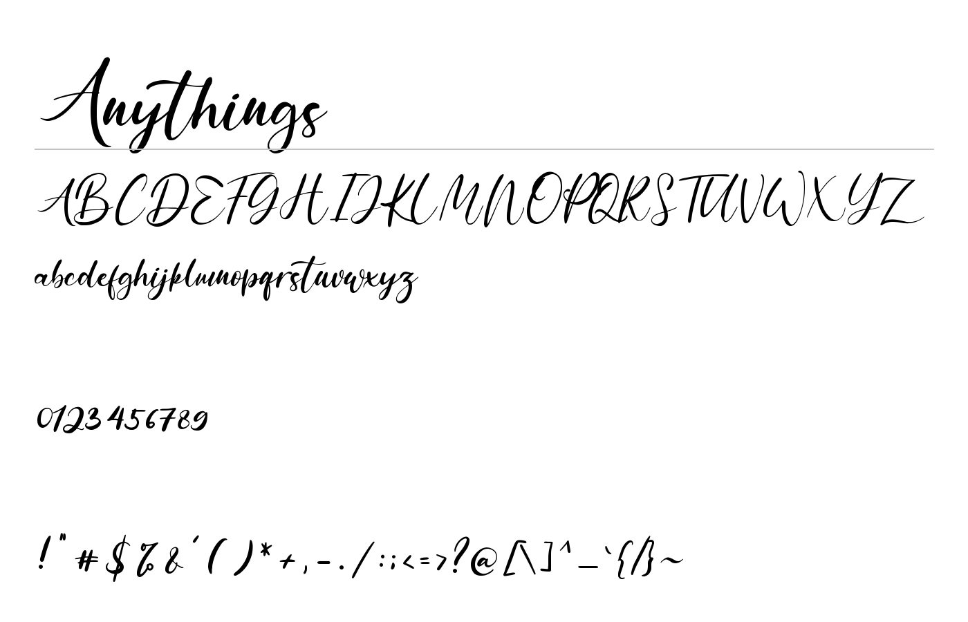 Anythings Font preview