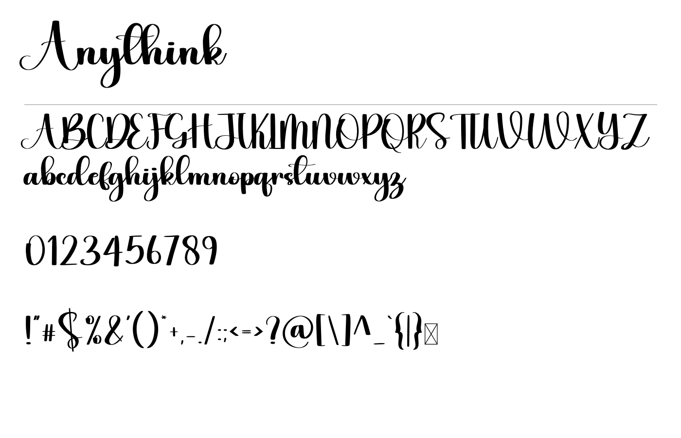 Anythink Font preview