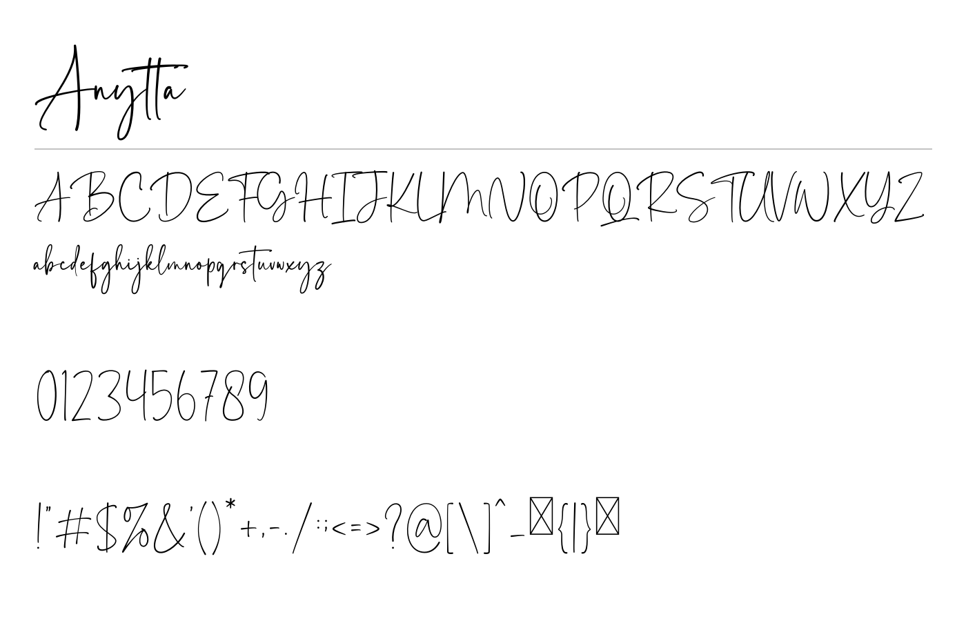 Anytta Font preview