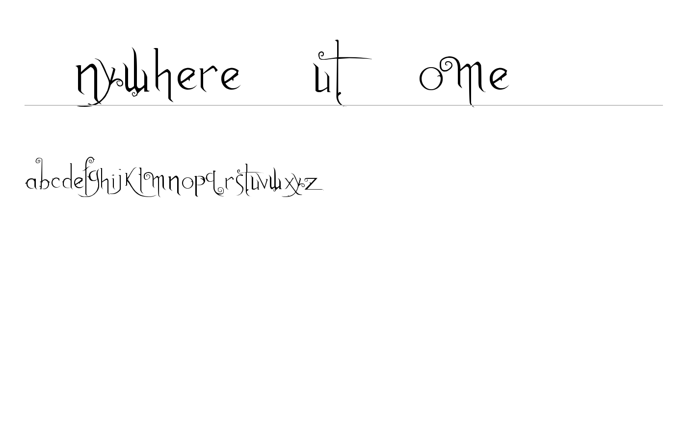Anywhere But Home Font preview