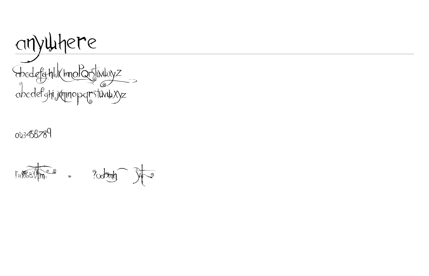 Anywhere Font preview