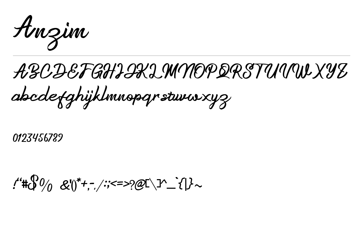 Anzim Font preview