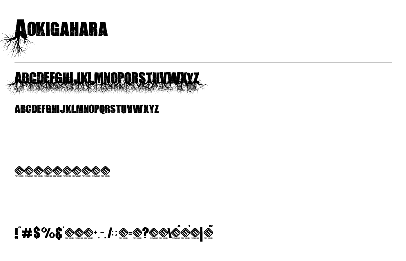 Aokigahara Font preview