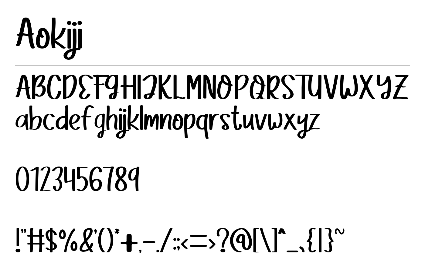Aokiji Font preview
