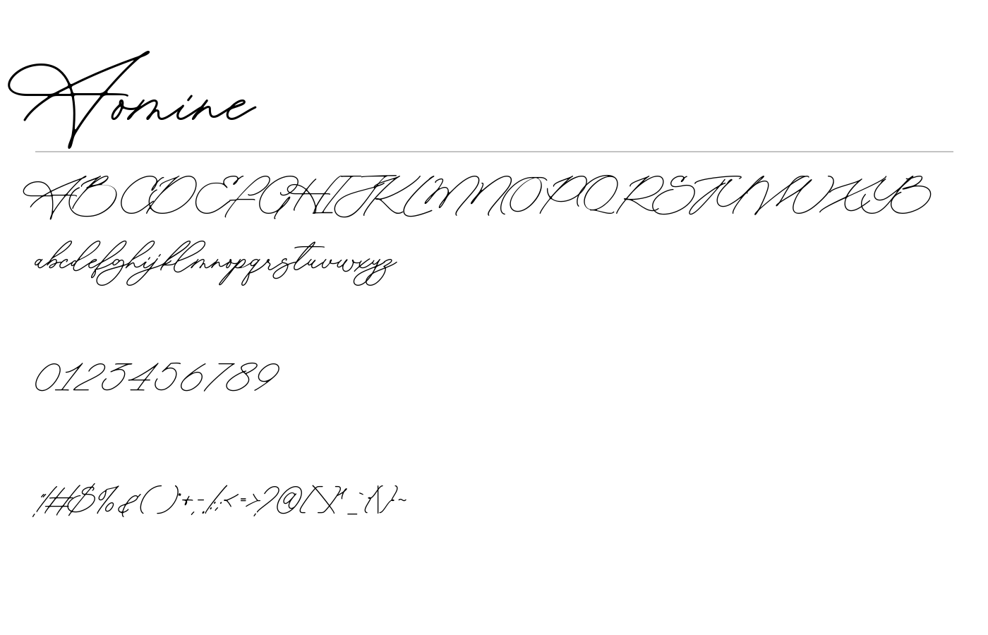 Aomine Font preview