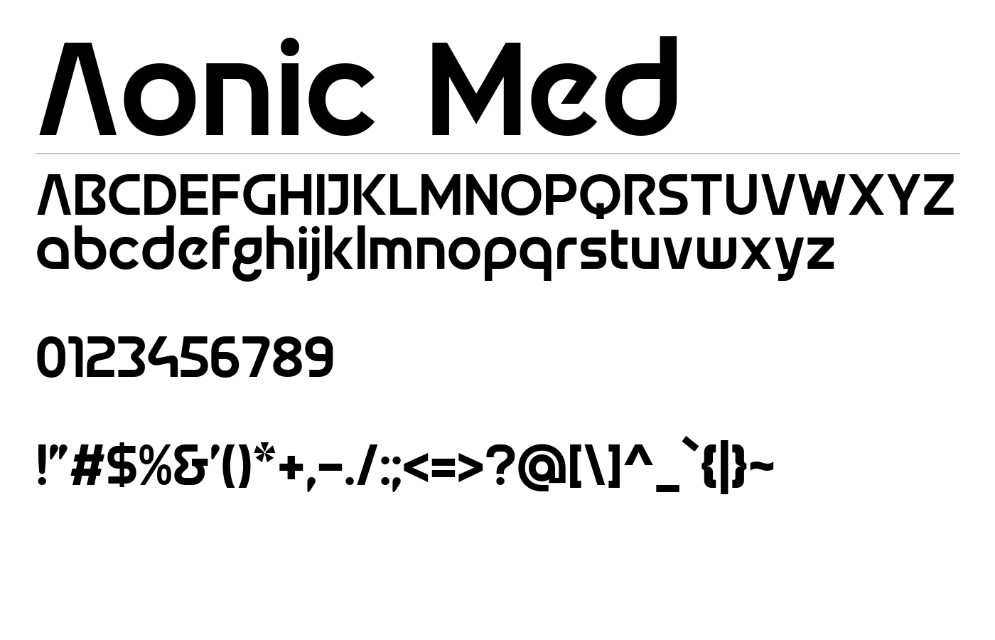 Aonic Font preview