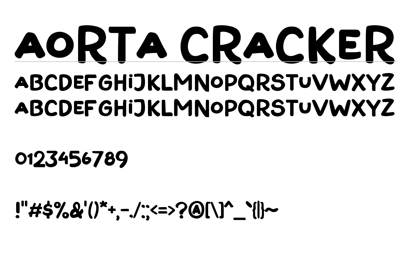 Aorta Cracker Font preview