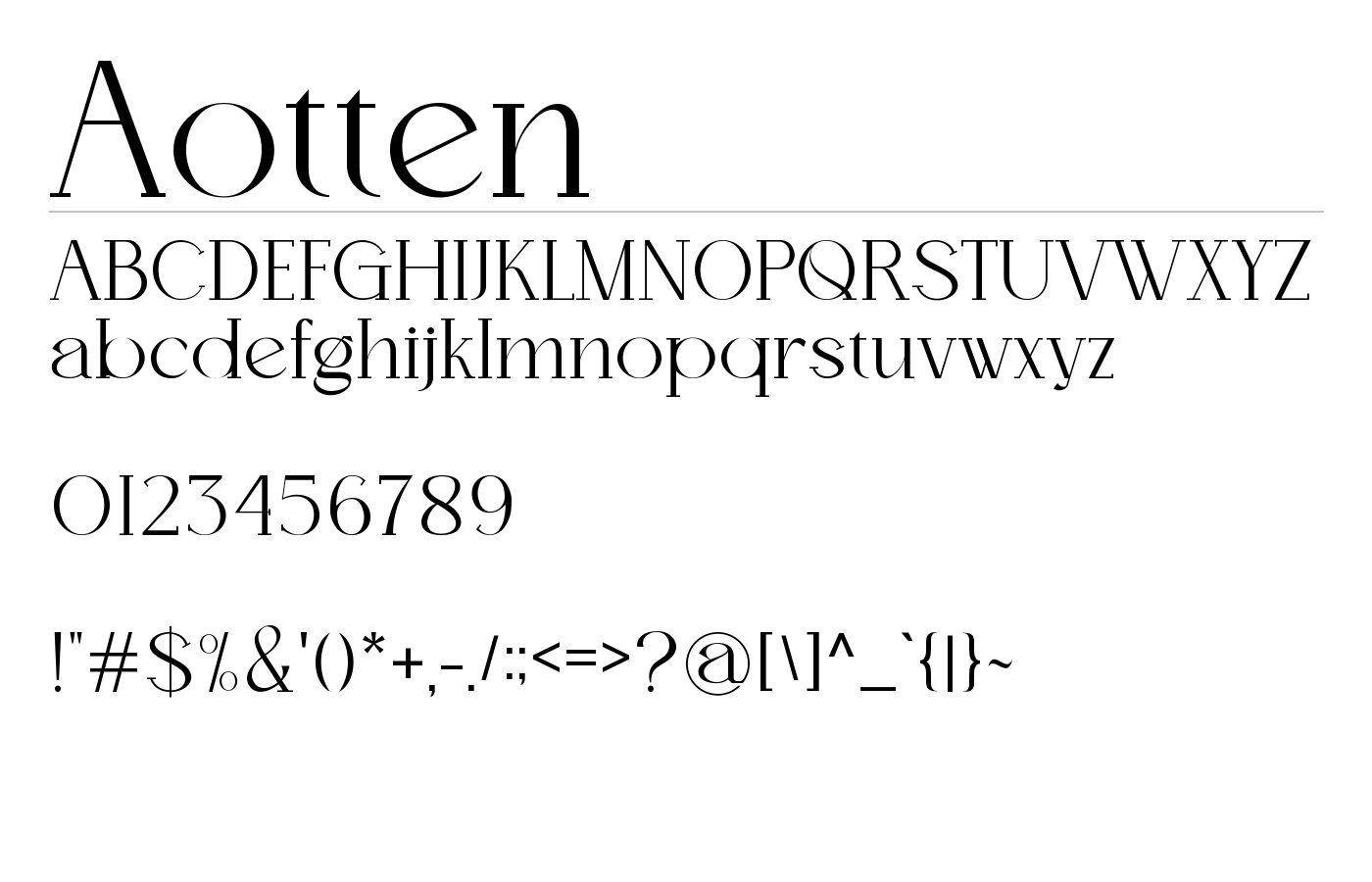 Aotten Font preview
